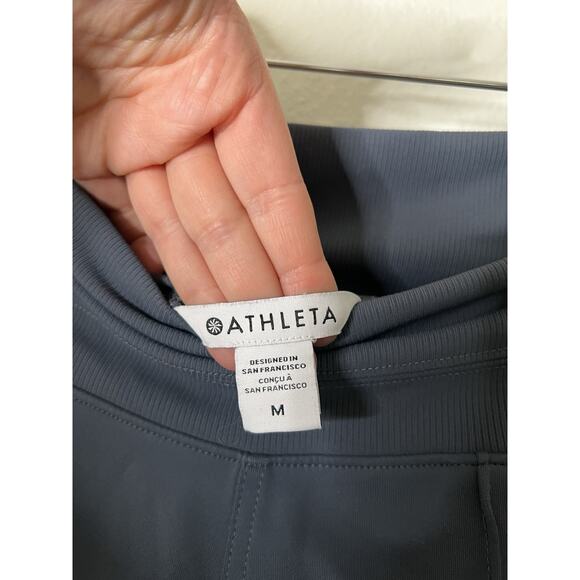 Athleta Venice High Rise Track Wide Leg Pant Blue Gray Size Medium - Picture 2 of 5